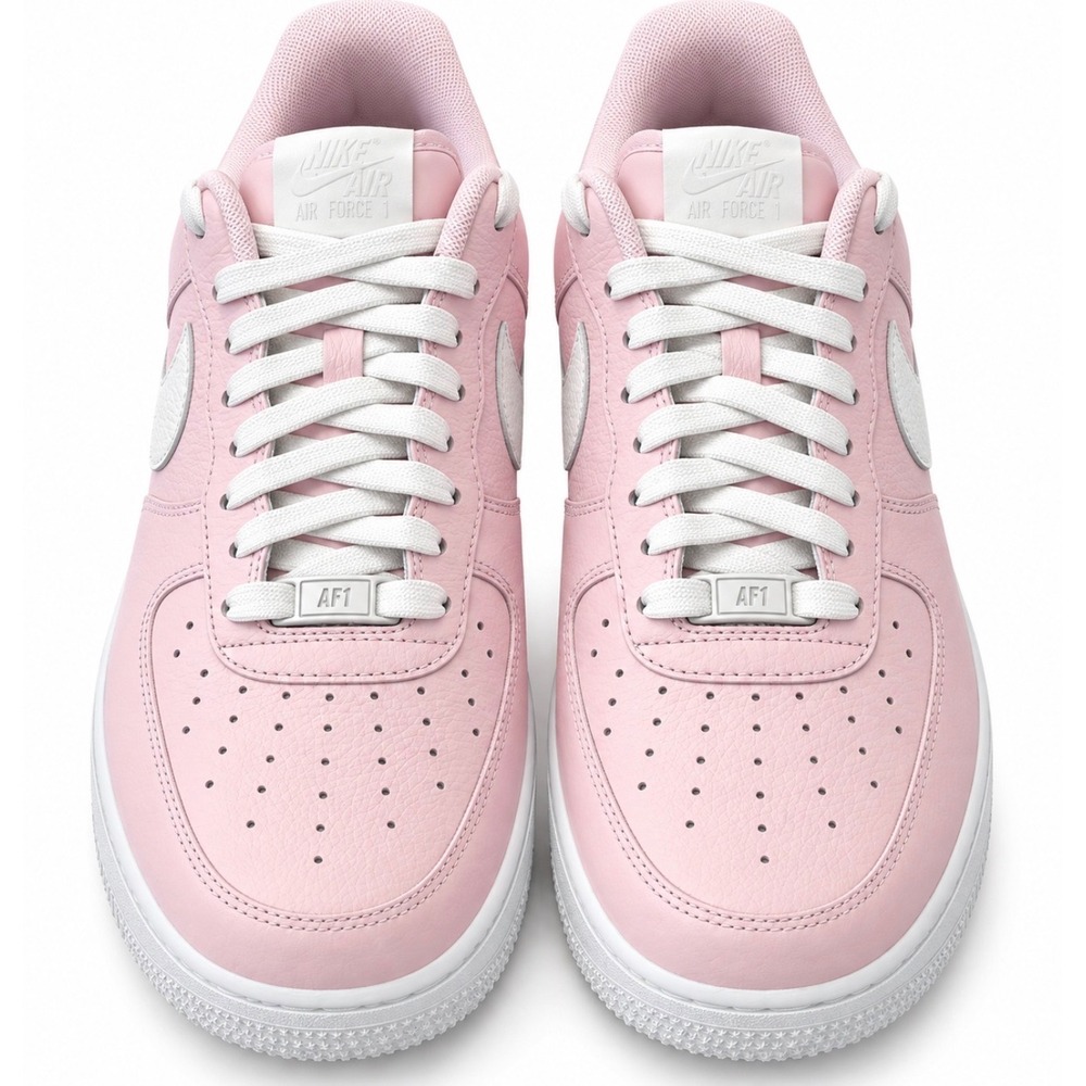 NEW Nike Air Force 1 Low By You Custom '07 Pink White Tumbled Leather Mens 12